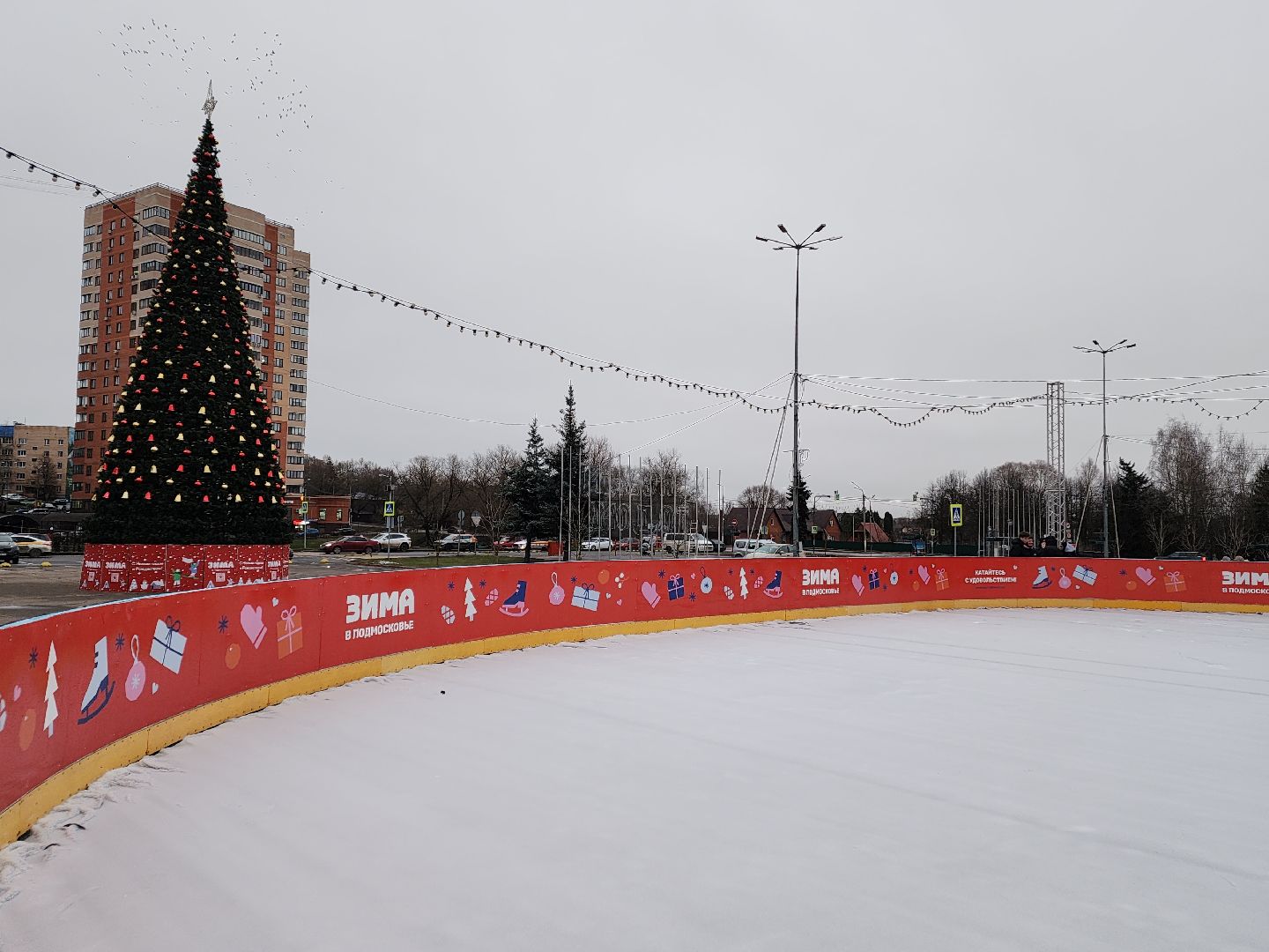 Чехов, Советская площадь, новогодняя елка, встреча с Дедом Морозом, акция Елка желаний, ледовый каток, Зима в Подмосковье, глава округа Михаил Собакин, вертикалки,