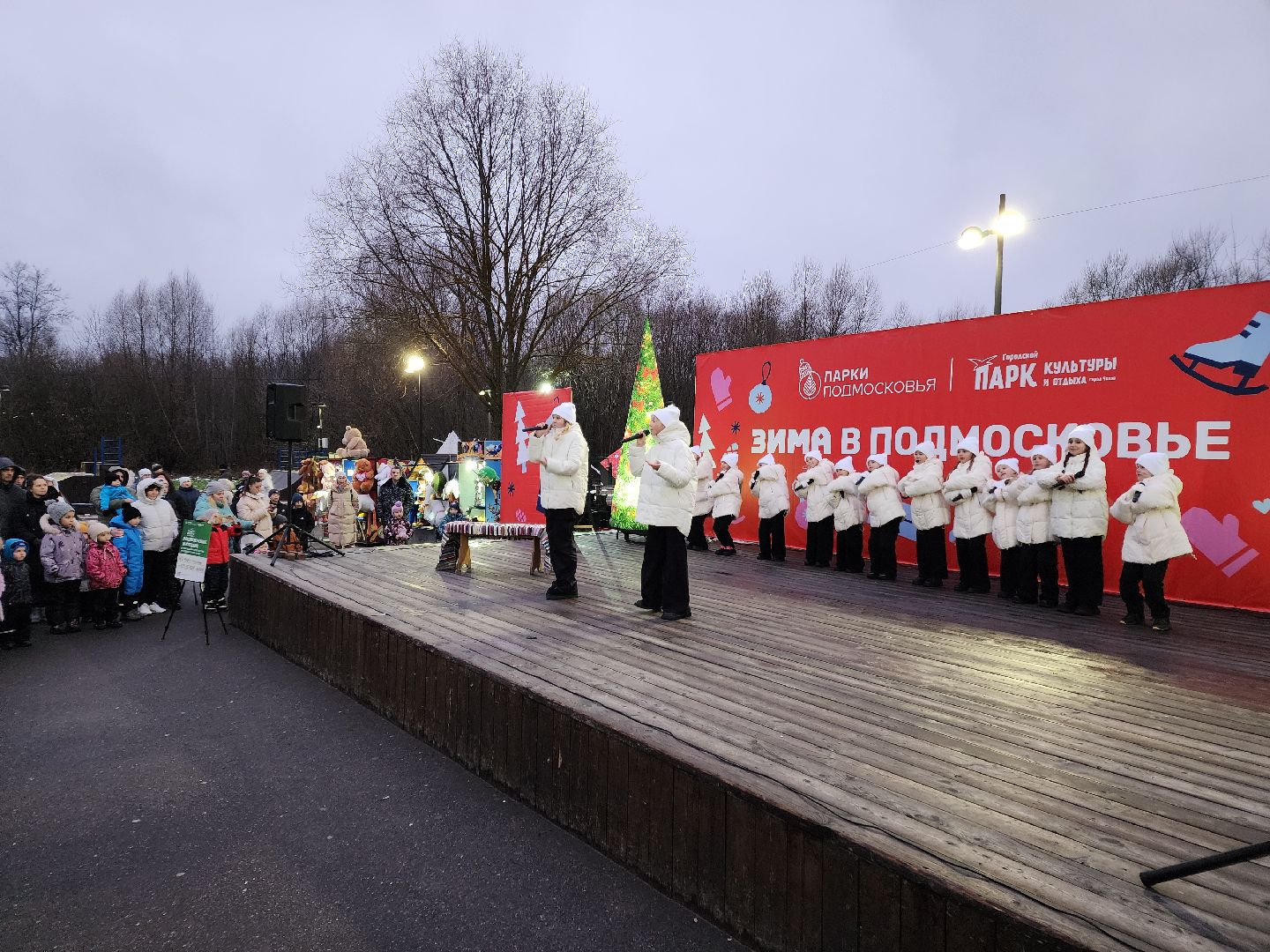 Чехов, парк культуры и отдыха, проект Зима в Подмосковье, открытие нового зимнего сезона, мероприятие Парк зажигает огни, народные гуляния и забавы, праздничная программа, анимация, новогодняя елка, зима в подмосковье, вертикалки,