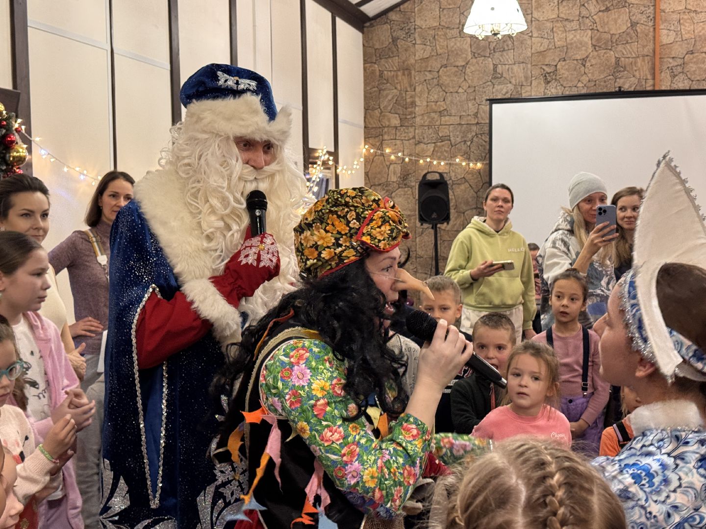 Одинцовский парк, зима в подмосковье, открытие сезона, Вертикалка, дед мороз и снегурочка,