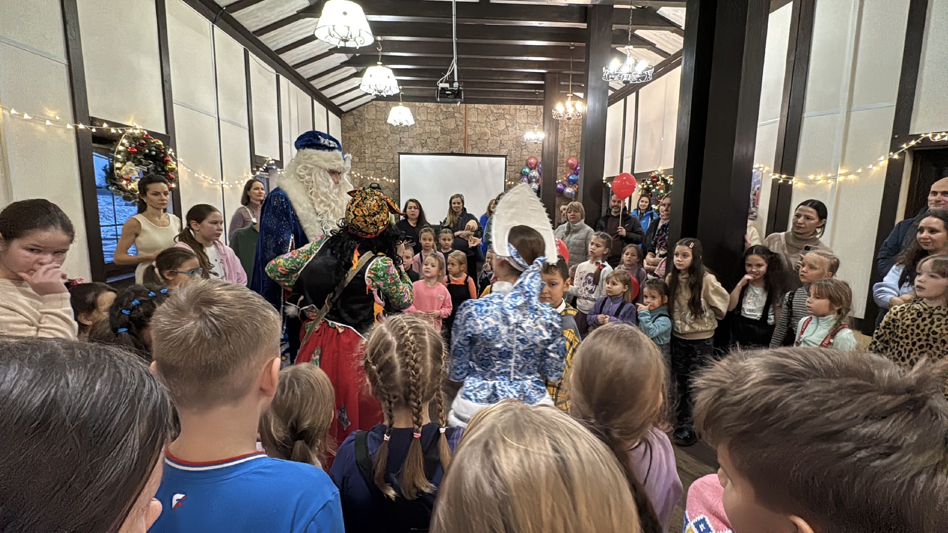 Одинцовский парк, зима в подмосковье, открытие сезона, Вертикалка, дед мороз и снегурочка,