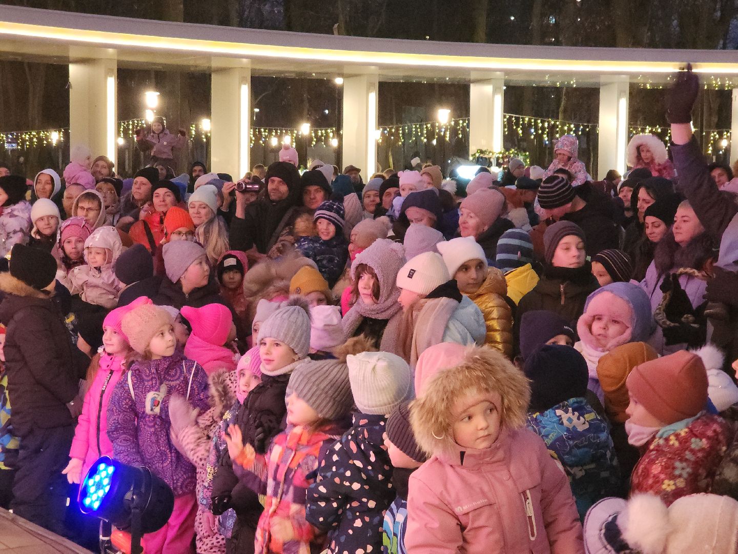 подольск, зажжение огней на елке, зима в подмосковье, вертикалка