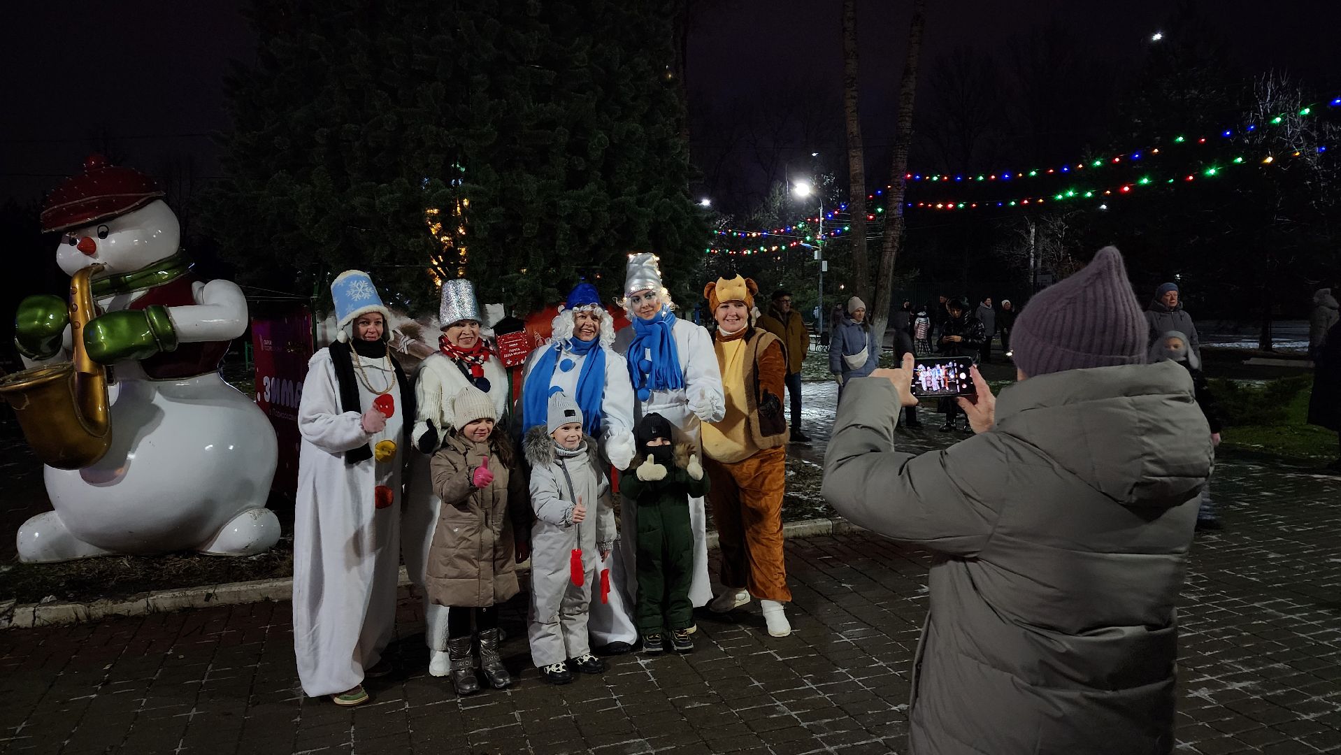 ступино, зима в подмосковье, зажжение огней на елке, вертикалки,