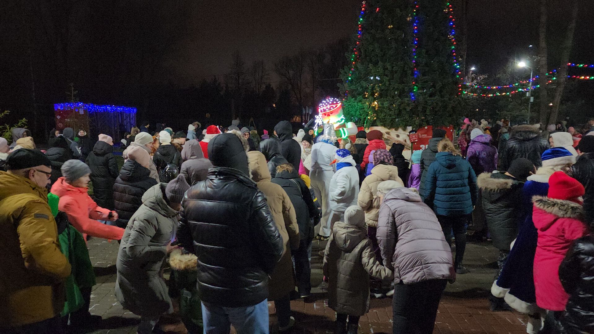 ступино, зима в подмосковье, зажжение огней на елке, вертикалки,