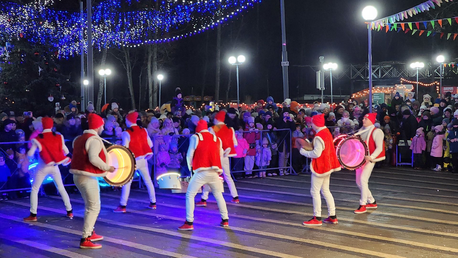 кашира, шоу барабанщиков, открытие зимнего сезона, парк, зима в подмосковье, вертикалки,