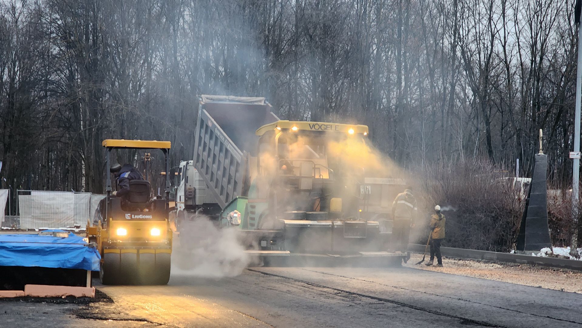 Укладка асфальта, Мемориал, Асфальтирование, Лобня, вертикалки,