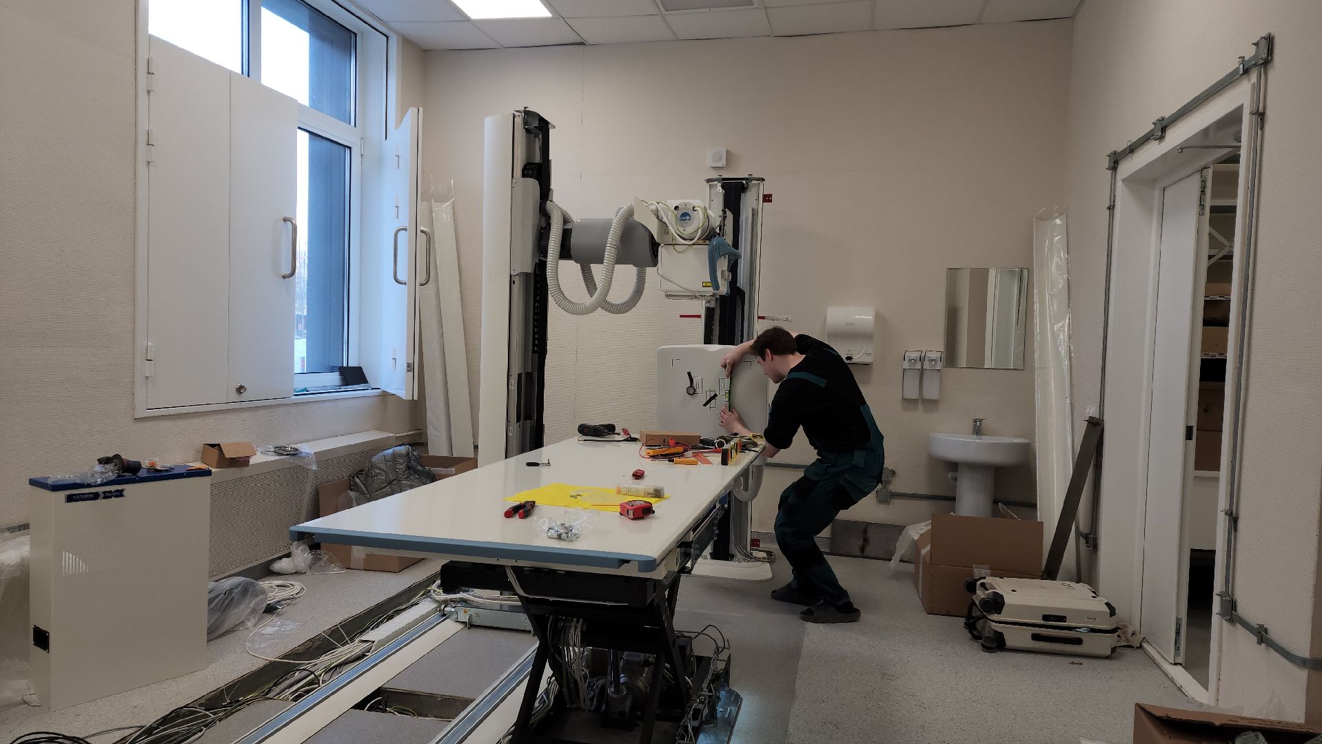 новая поликлиника, Лобня, Строительство, вертикалки,