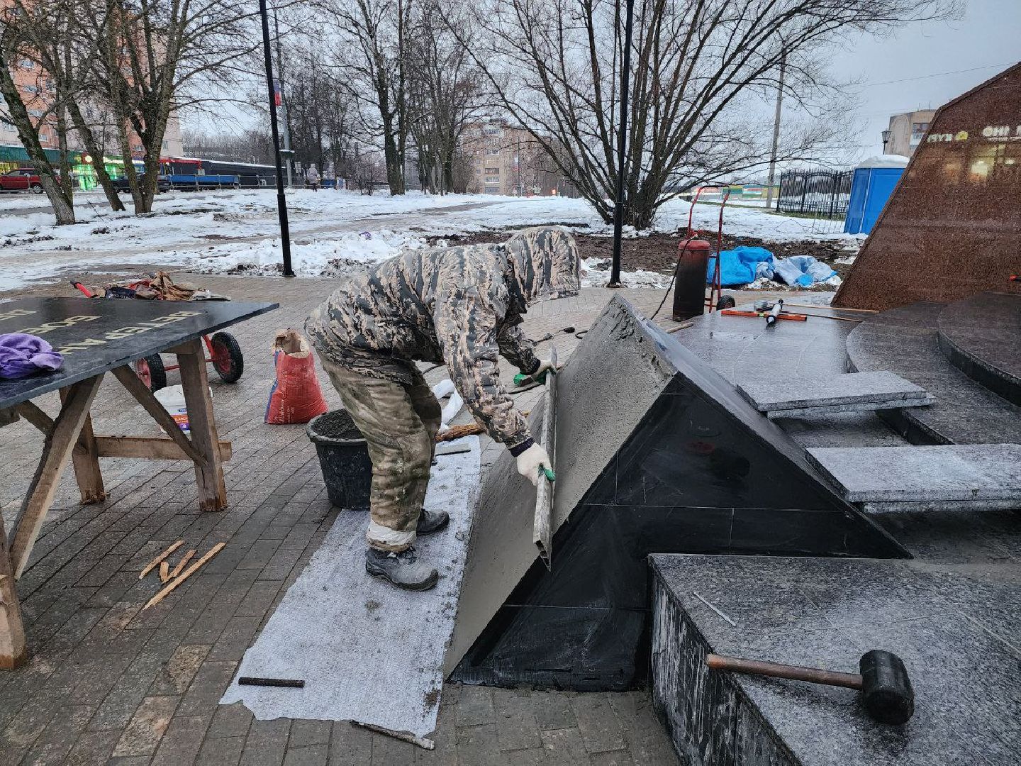 можайск, можайский городской округ, подмосковье, памятник, возведение памятника, благоустройство, Ветеранам локальных войн и военных конфликтов, память, вертикалки,