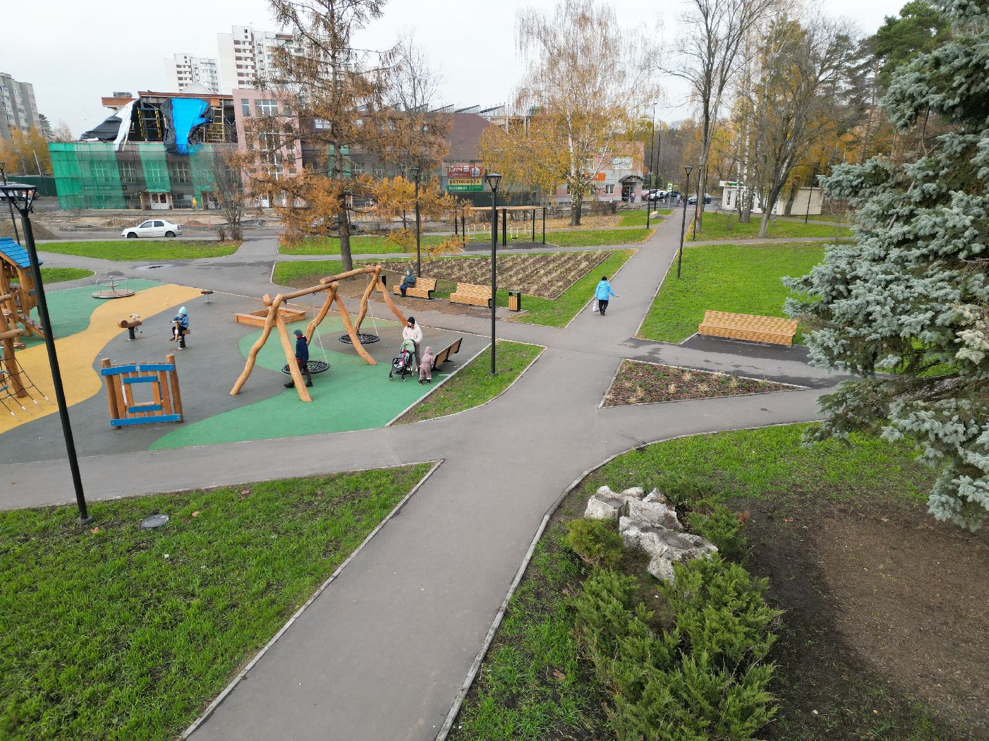 видео с коптера, черноголовка, благоустройство,