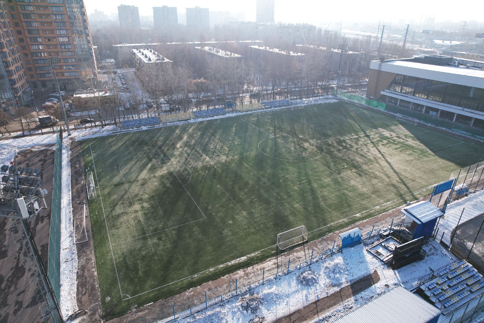 видео с коптера, реутов, спорт, стадион,