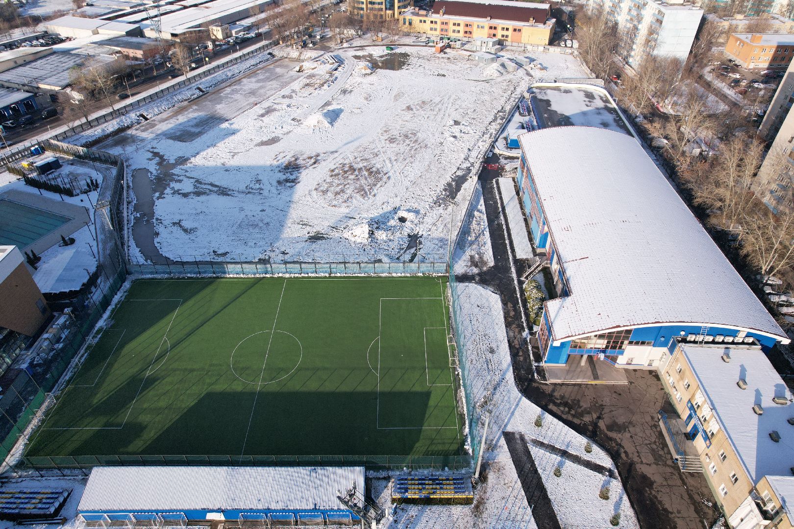 видео с коптера, реутов, спорт, стадион,