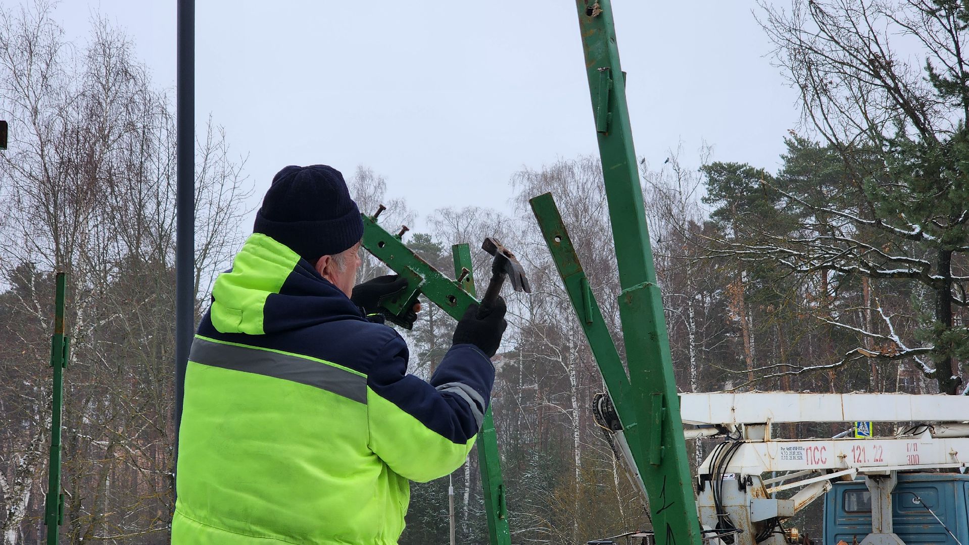 Елка, новый год, Протвино, Комбинат благоустройства, украшение города к новому году, вертикалки,