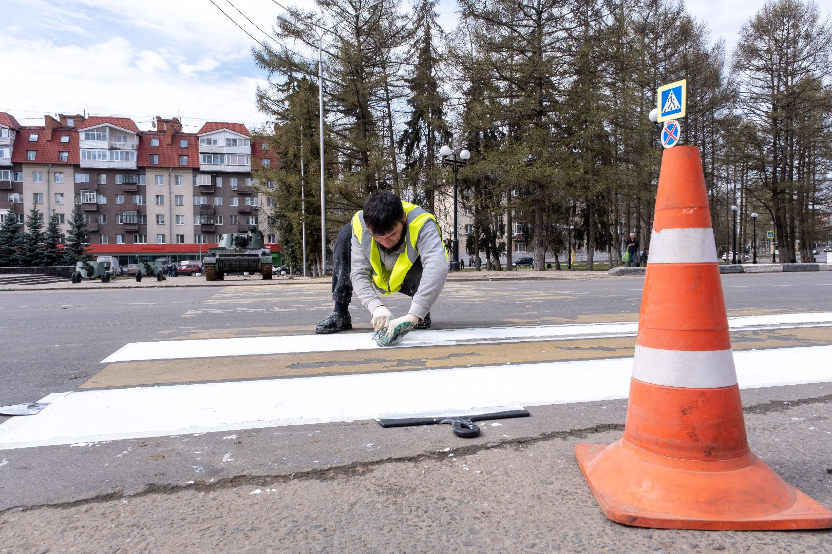 Лыткарино, пешеходные переходы, разметка