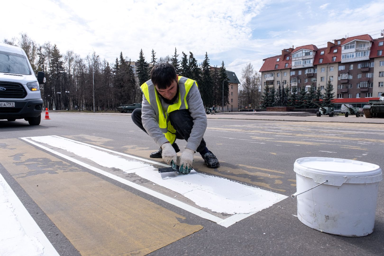 Лыткарино, пешеходные переходы, разметка
