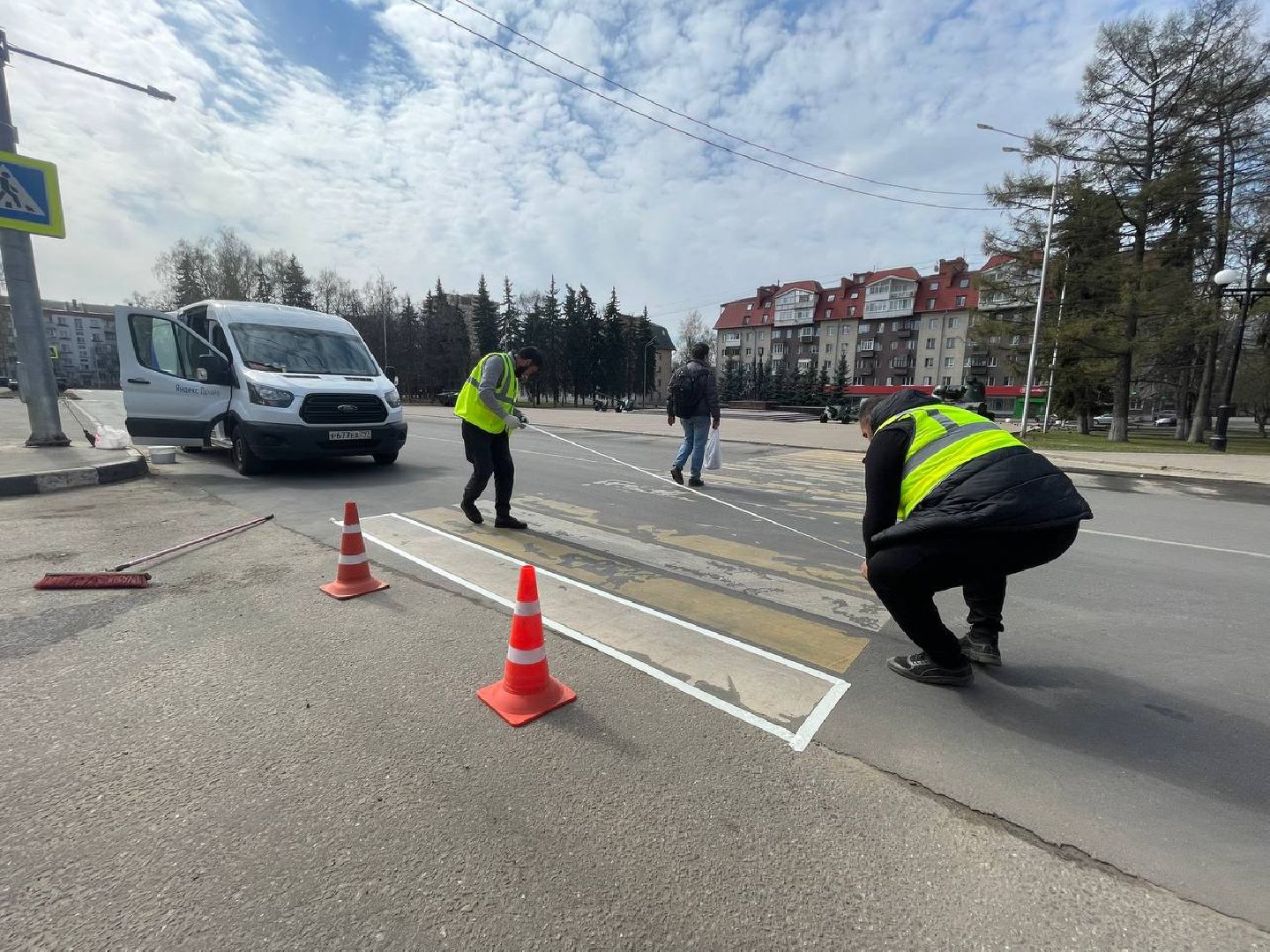 Лыткарино, пешеходные переходы, разметка