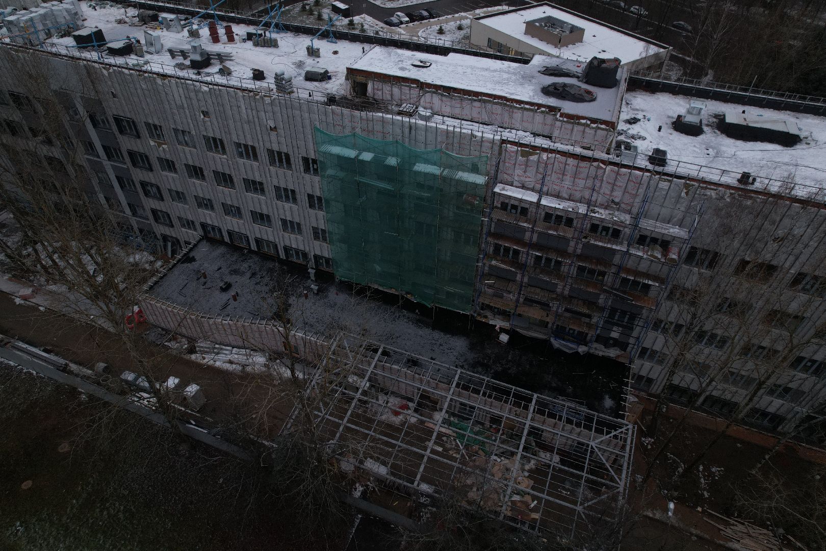 видео с коптера, одинцово, строительство, больница,