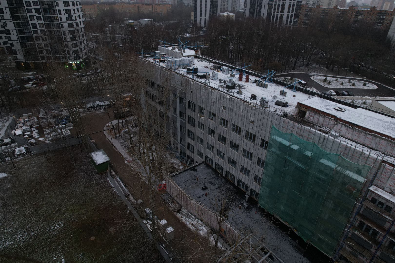 видео с коптера, одинцово, строительство, больница,