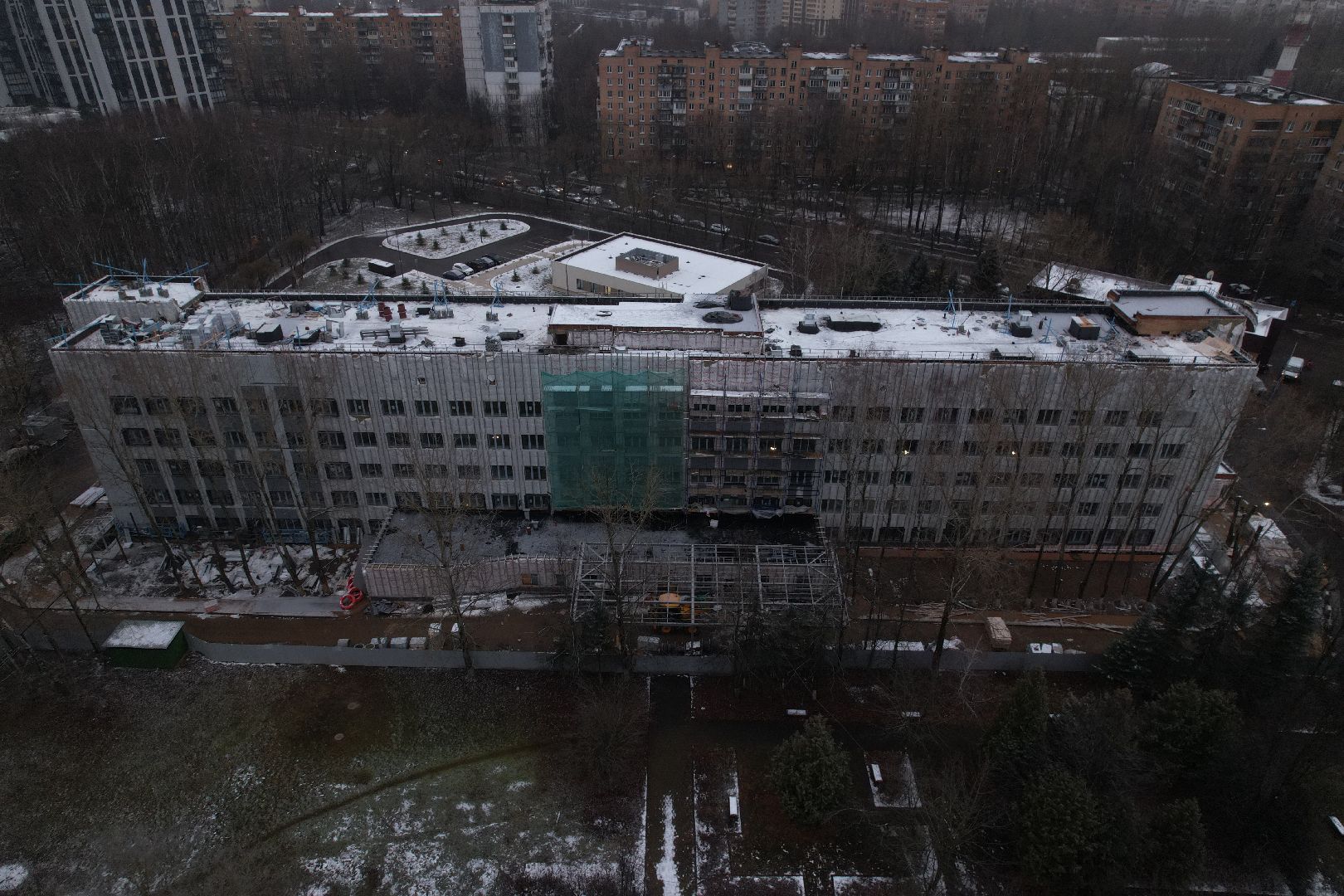 видео с коптера, одинцово, строительство, больница,