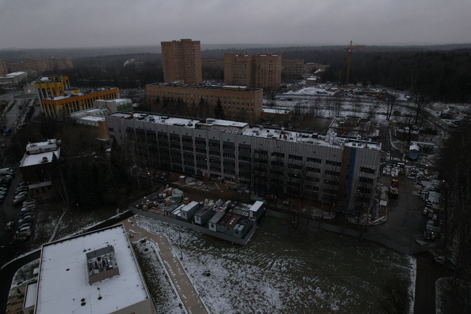 видео с коптера, одинцово, строительство, больница,