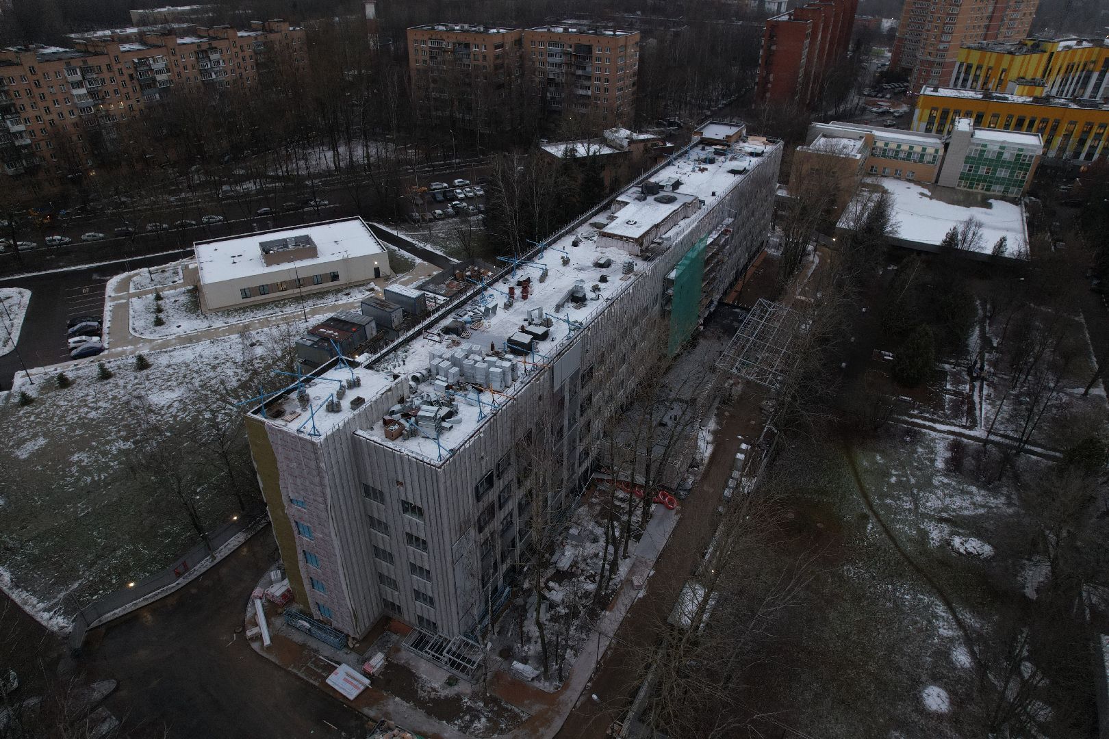 видео с коптера, одинцово, строительство, больница,