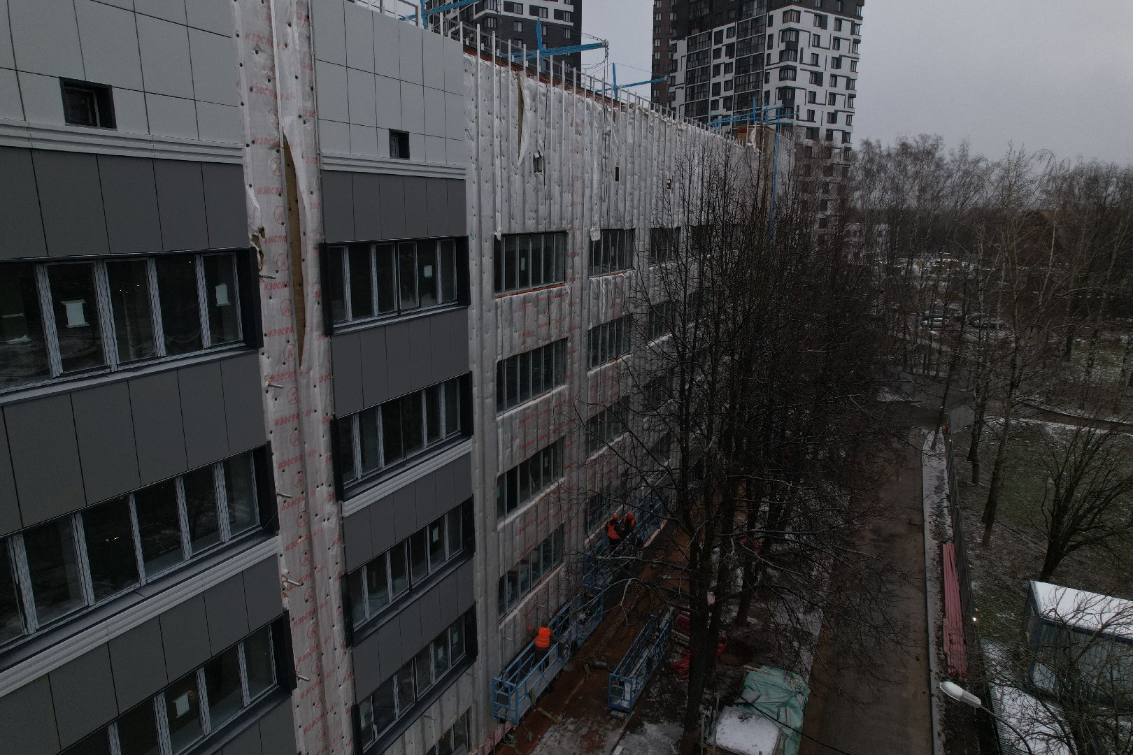 видео с коптера, одинцово, строительство, больница,