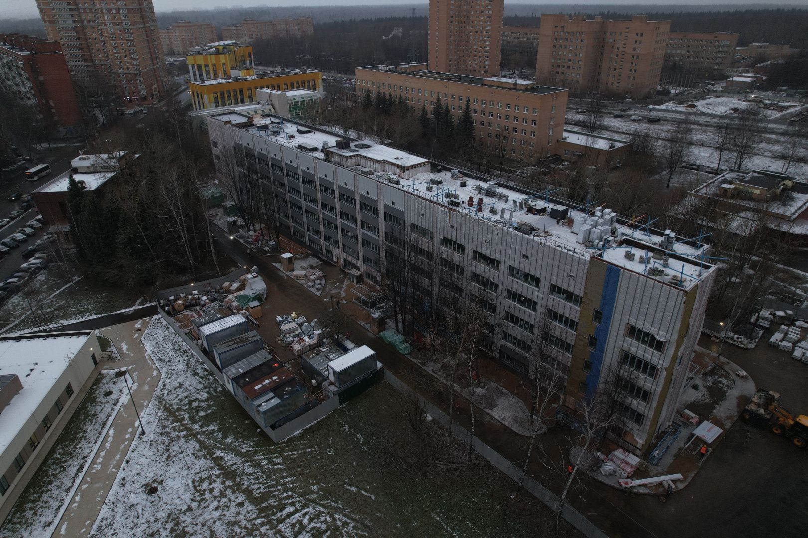 видео с коптера, одинцово, строительство, больница,