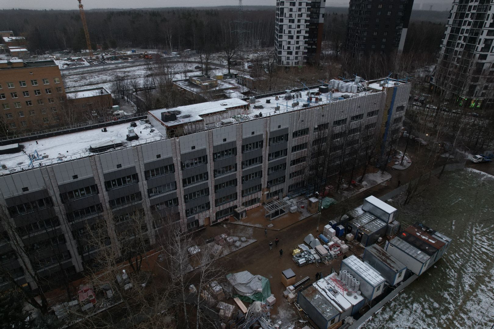 видео с коптера, одинцово, строительство, больница,