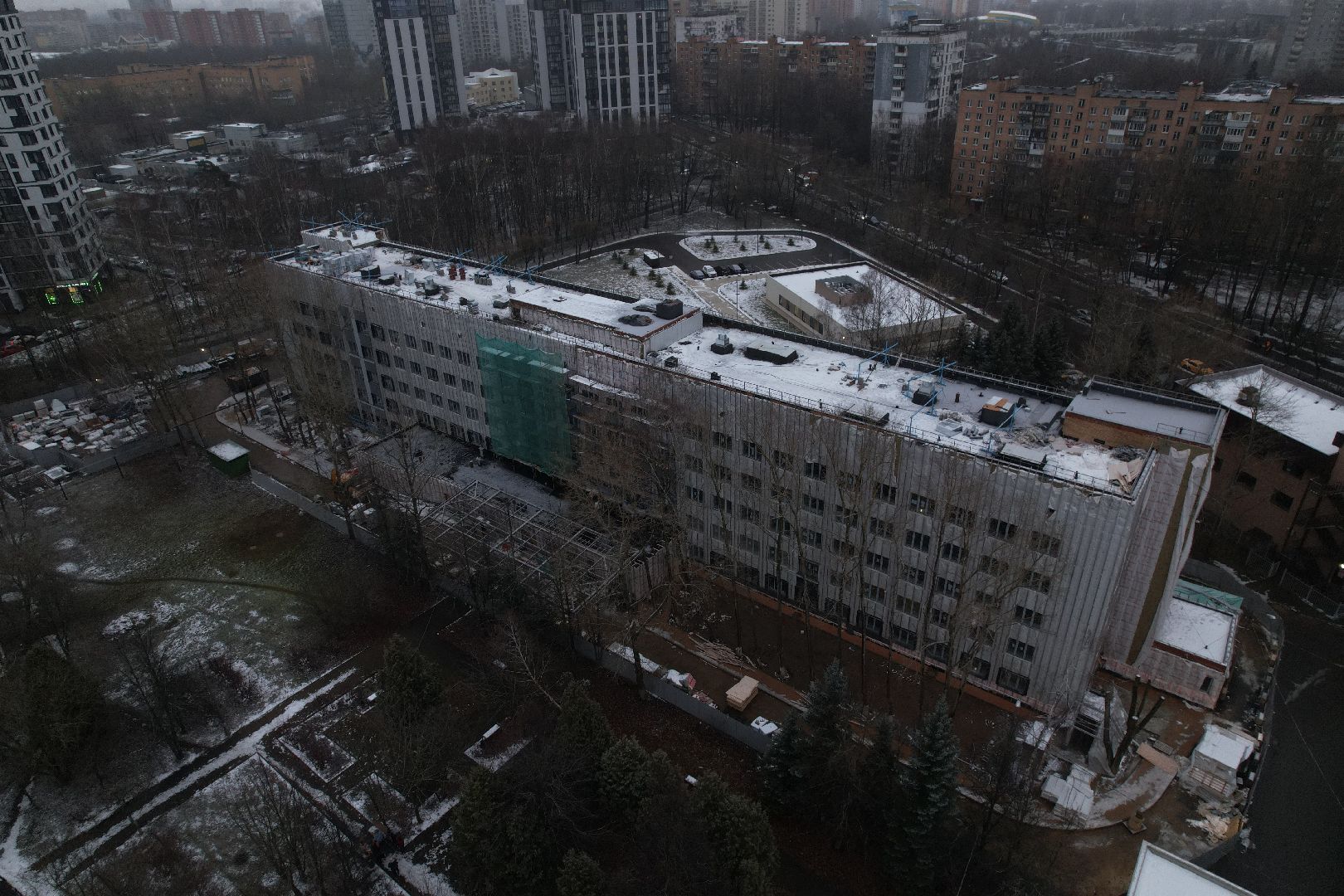 видео с коптера, одинцово, строительство, больница,