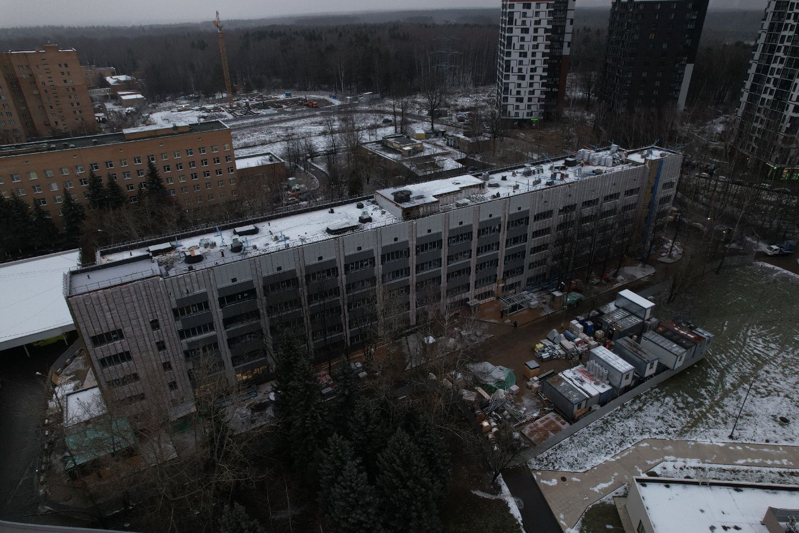 видео с коптера, одинцово, строительство, больница,