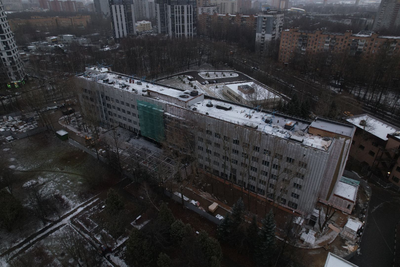 видео с коптера, одинцово, строительство, больница,