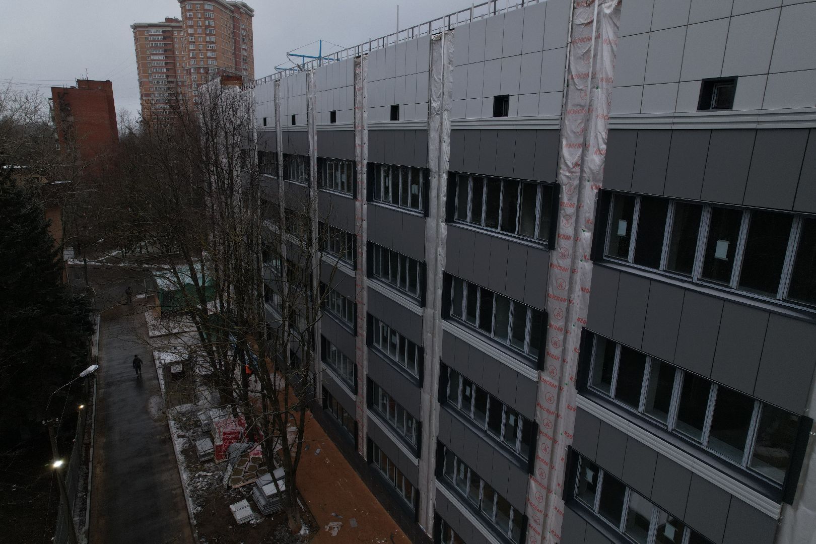 видео с коптера, одинцово, строительство, больница,