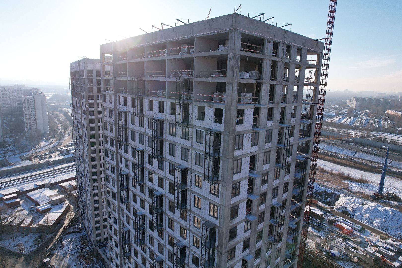 видео с коптера, строительство, реутов, жилой дом,