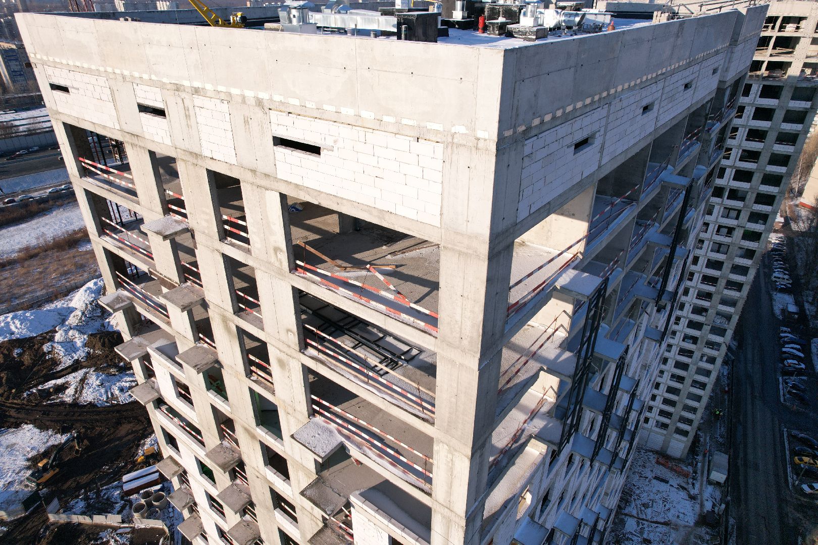 видео с коптера, строительство, реутов, жилой дом,