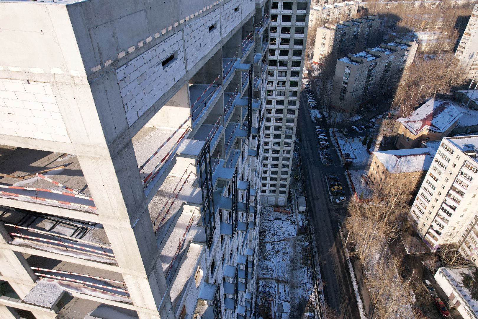 видео с коптера, строительство, реутов, жилой дом,