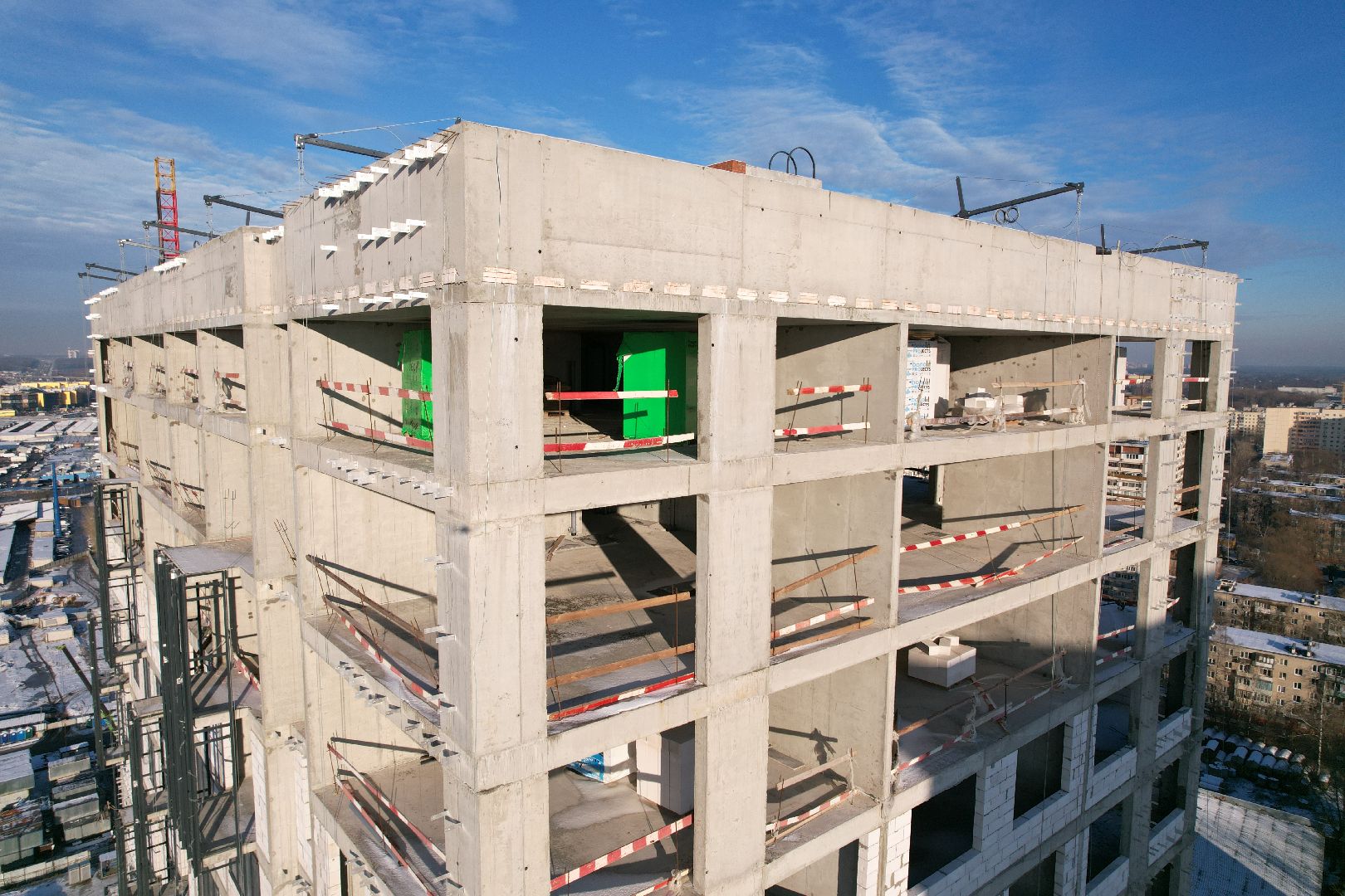 видео с коптера, строительство, реутов, жилой дом,