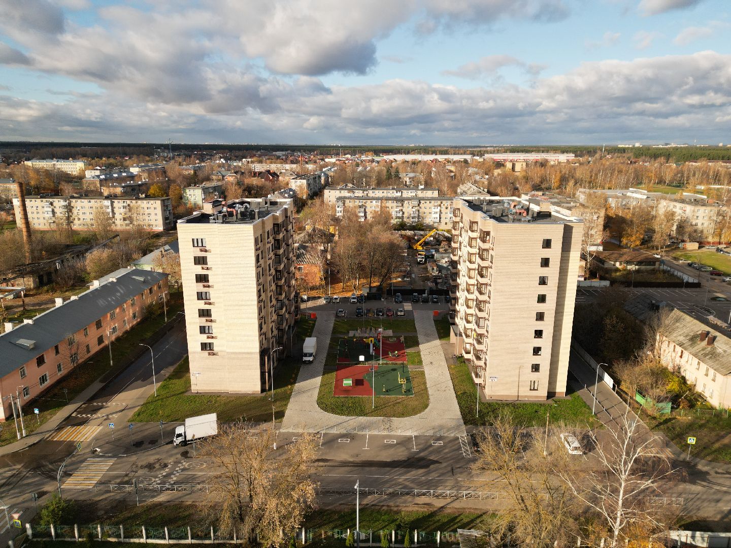 видео с коптера, старая купавна, расселение аварийного жилья,