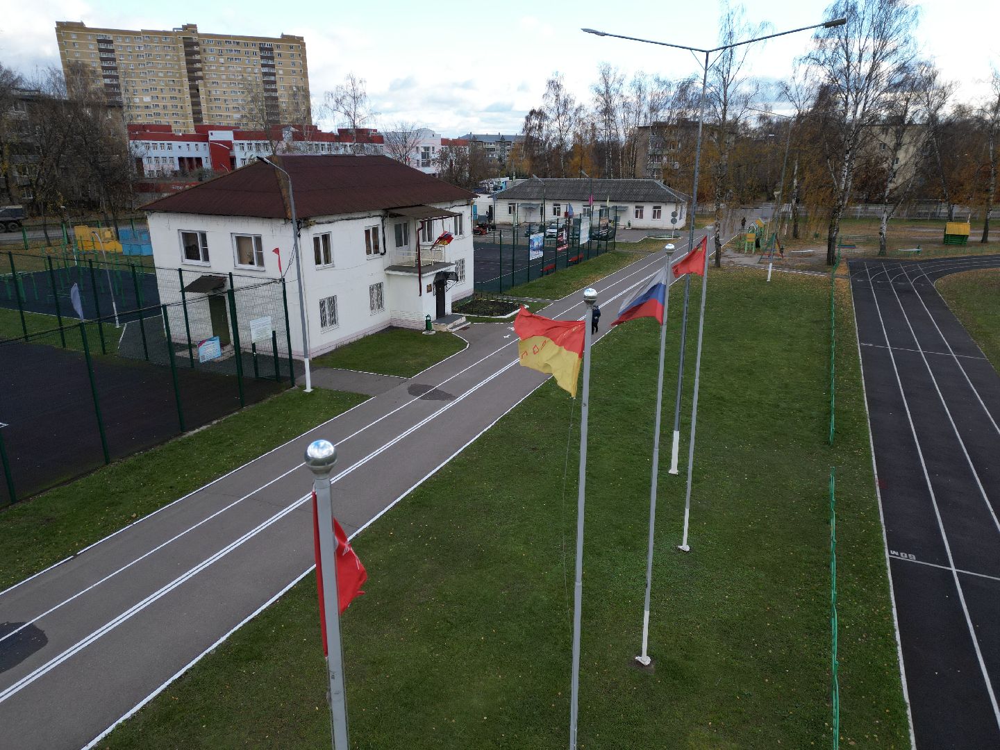 видео с коптера, старая купавна, стадион, реконструкция, строительство,