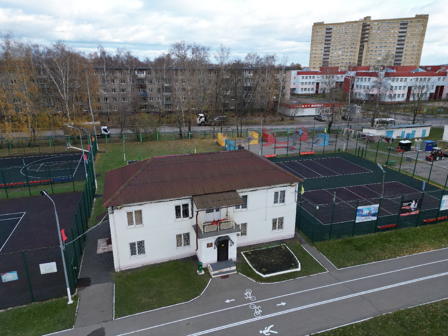 видео с коптера, старая купавна, стадион, реконструкция, строительство,