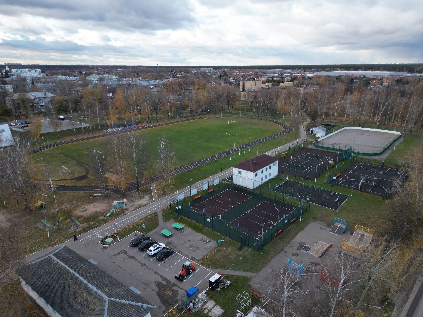 видео с коптера, старая купавна, стадион, реконструкция, строительство,