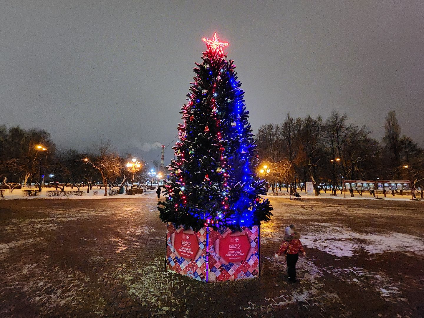 Чехов, новогодние елки, украшение города к новому году, проект губернатора московской области, зима в подмосковье, дворец культуры Дружба, вертикалки,