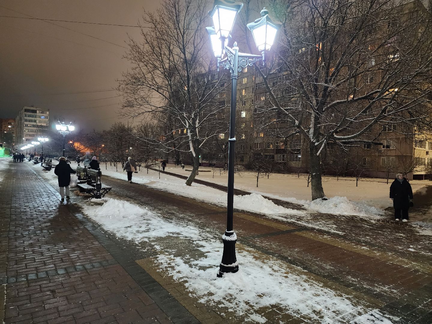 раменское, жкх, уличное освещение на школьном бульваре, вертикалка,