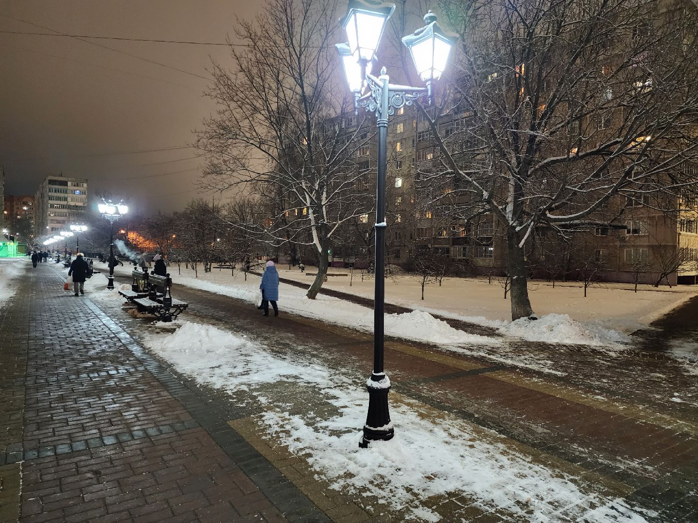 раменское, жкх, уличное освещение на школьном бульваре, вертикалка,