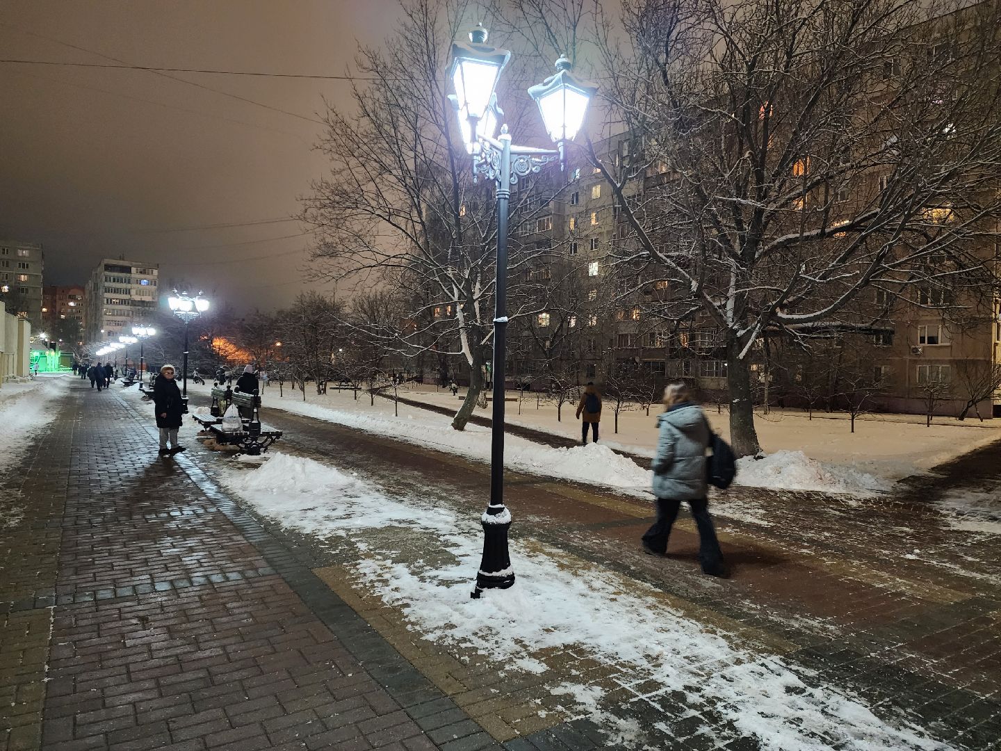 раменское, жкх, уличное освещение на школьном бульваре, вертикалка,