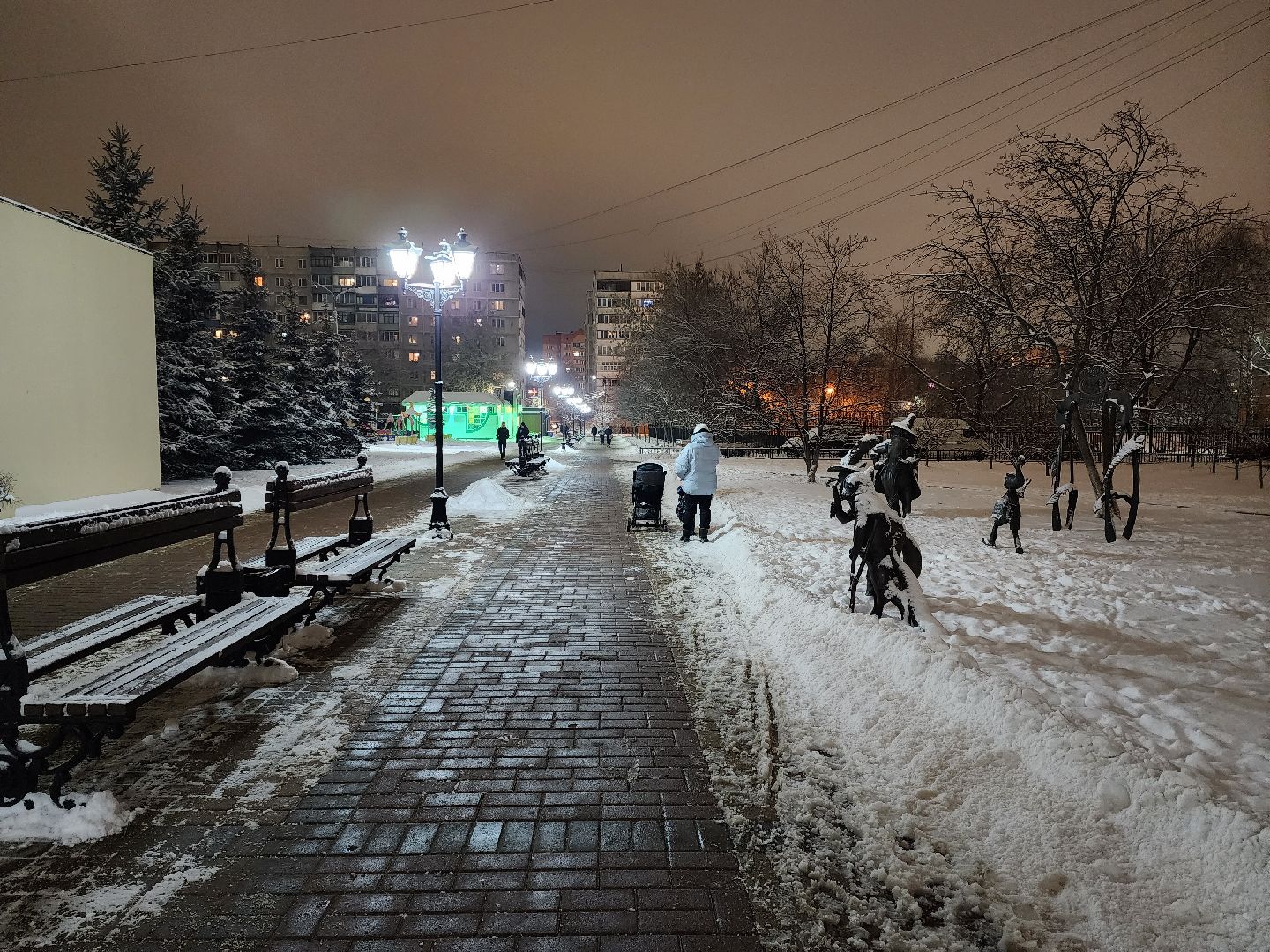 раменское, жкх, уличное освещение на школьном бульваре, вертикалка,