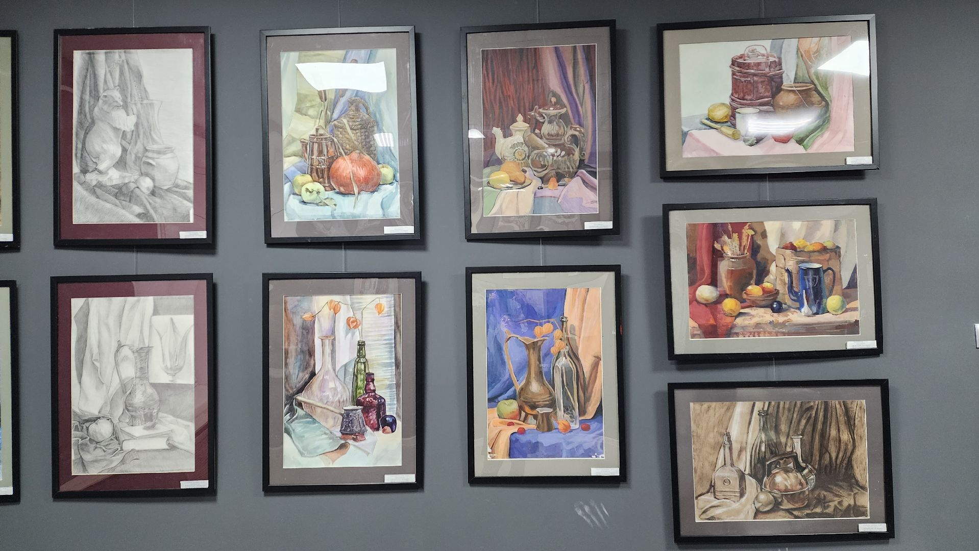 пушкинский, правдинский, библиотека, художественная выставка, детская художественная школа, натюрморт, пейзаж, акварель, графика, кружки, вертикалки