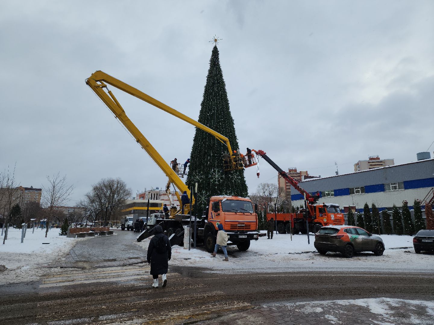 Подольск, новогодняя елка, украшение города к новому году, благоустройство, вертикалка,