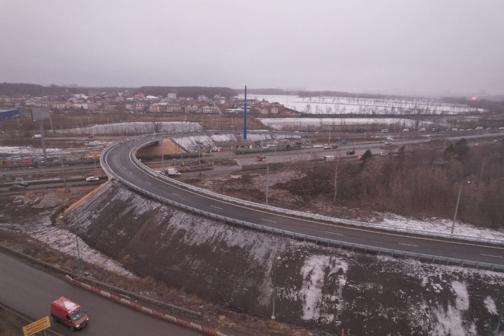 видео с коптера, дороги, строительство,