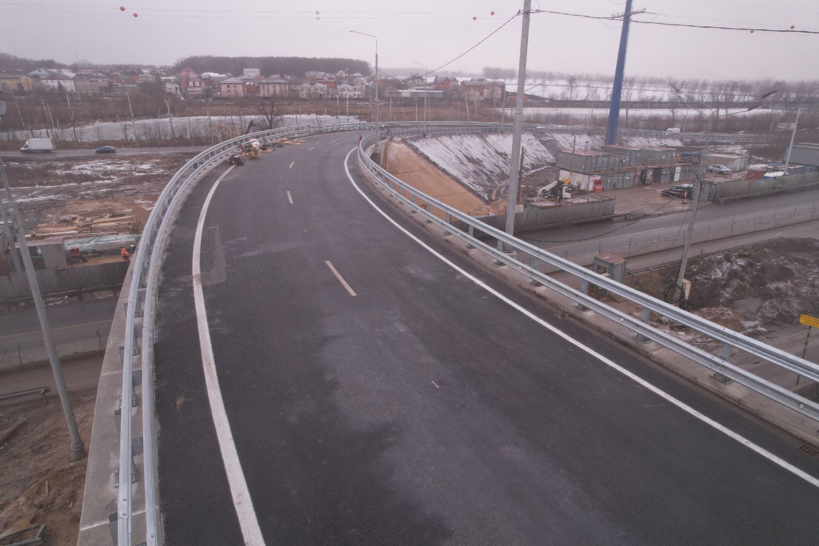 видео с коптера, дороги, строительство,