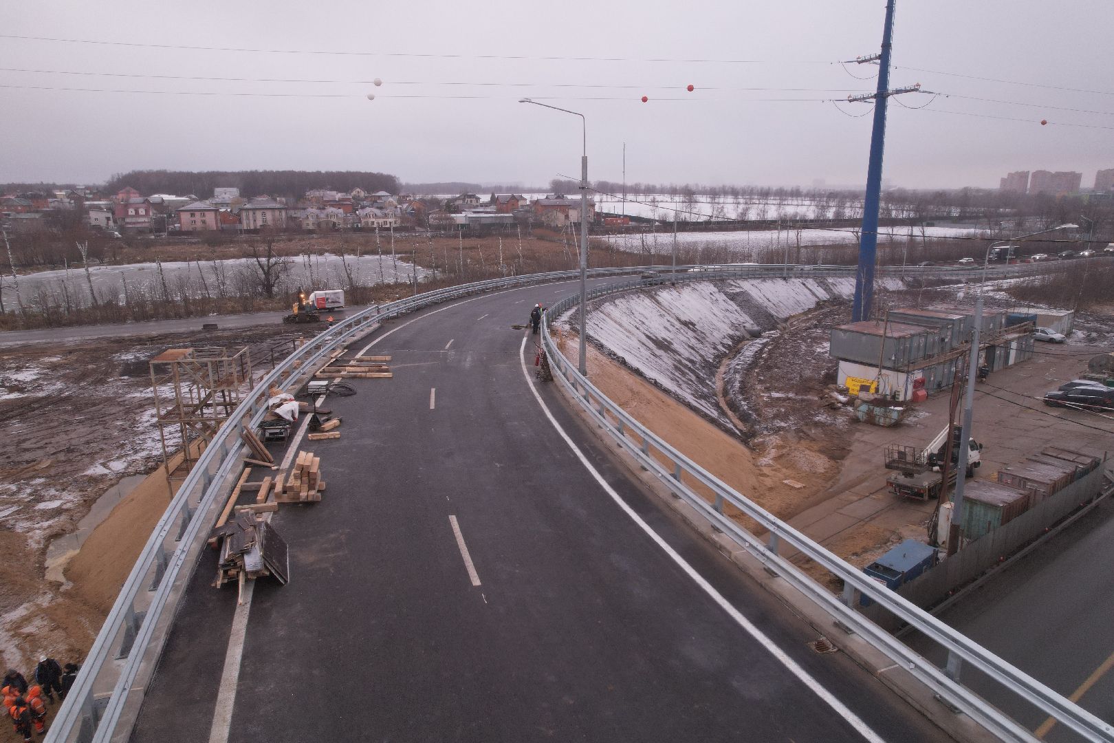 видео с коптера, дороги, строительство,