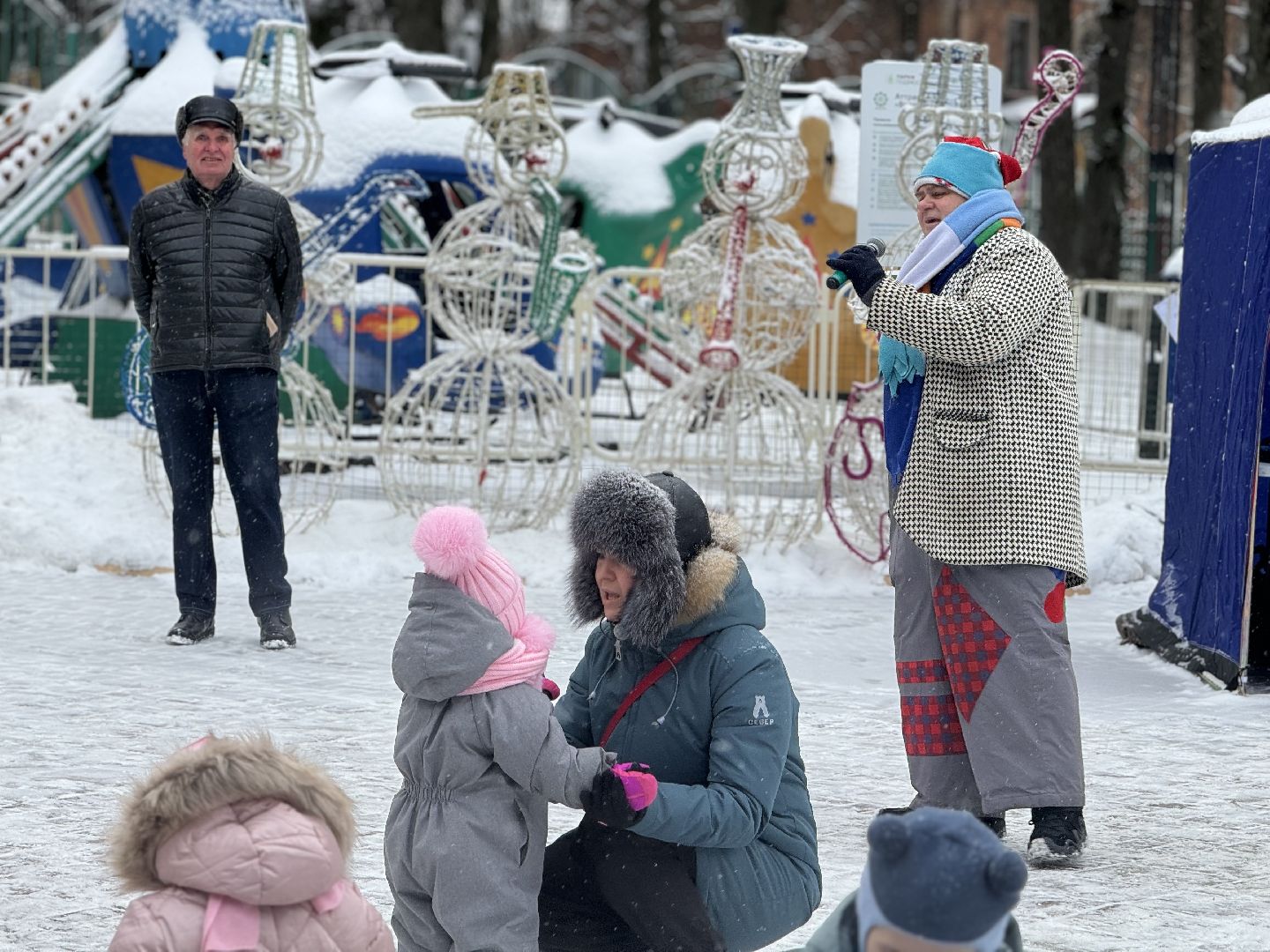 зима в подмомсковье, парки баранки, клоун Алекс, самоварная станция,Новогодняя ярмарка,праздничное мероприятие,