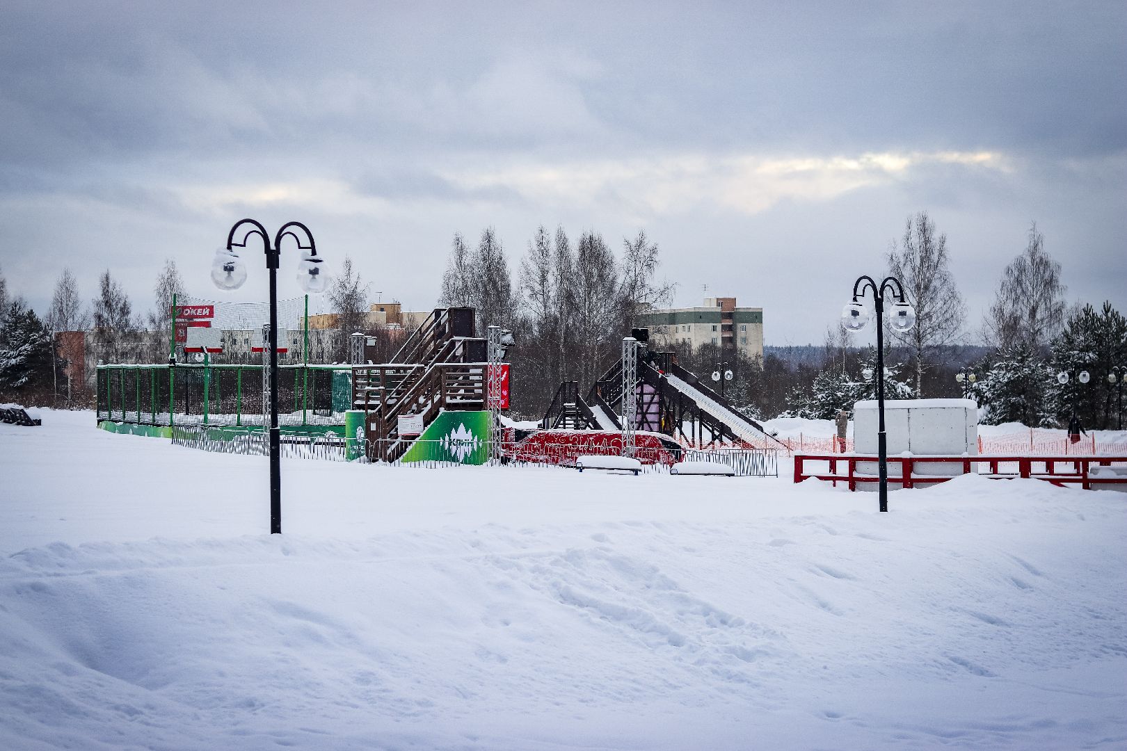 Клин, общество, тюбинговые горки, ВЕРТИКАЛКИ, зима в подмосковье,